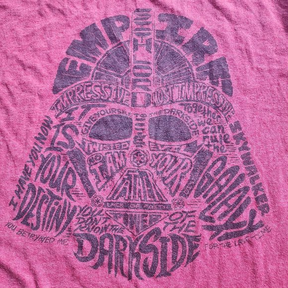 Star Wars Darth Vader Shirt Mens M Red Phrases Words Disney Empire Dark Side - Picture 2 of 5